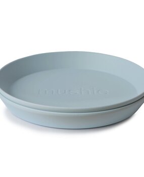 Mushie Set van 2 ronde borden  - powder blue Mushie Set van 2 ronde borden  - powder blue