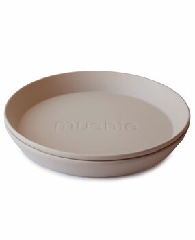 Mushie Set van 2 ronde borden  - vanilla Mushie Set van 2 ronde borden  - vanilla
