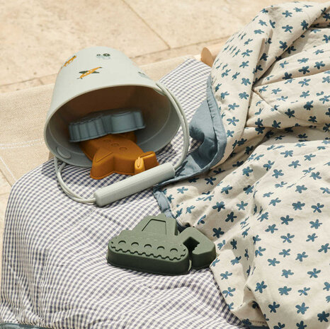 Liewood Silicone beach set - vehicles / dove blue mix