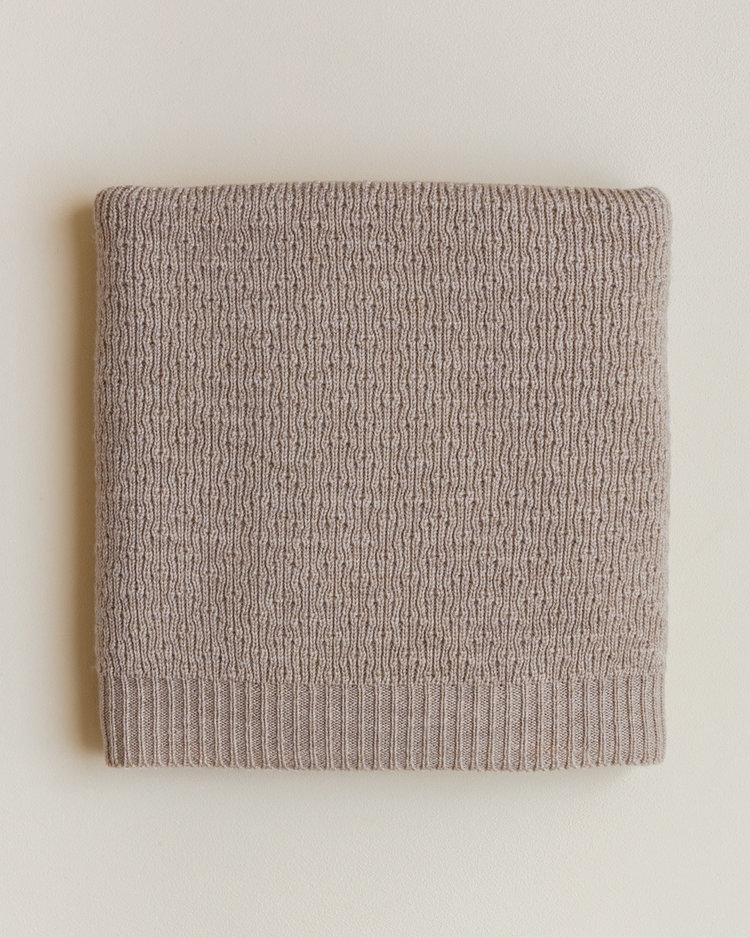 Hvid Blanket Dora Sand