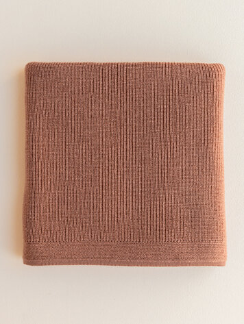 Hvid Blanket Felix Terracotta