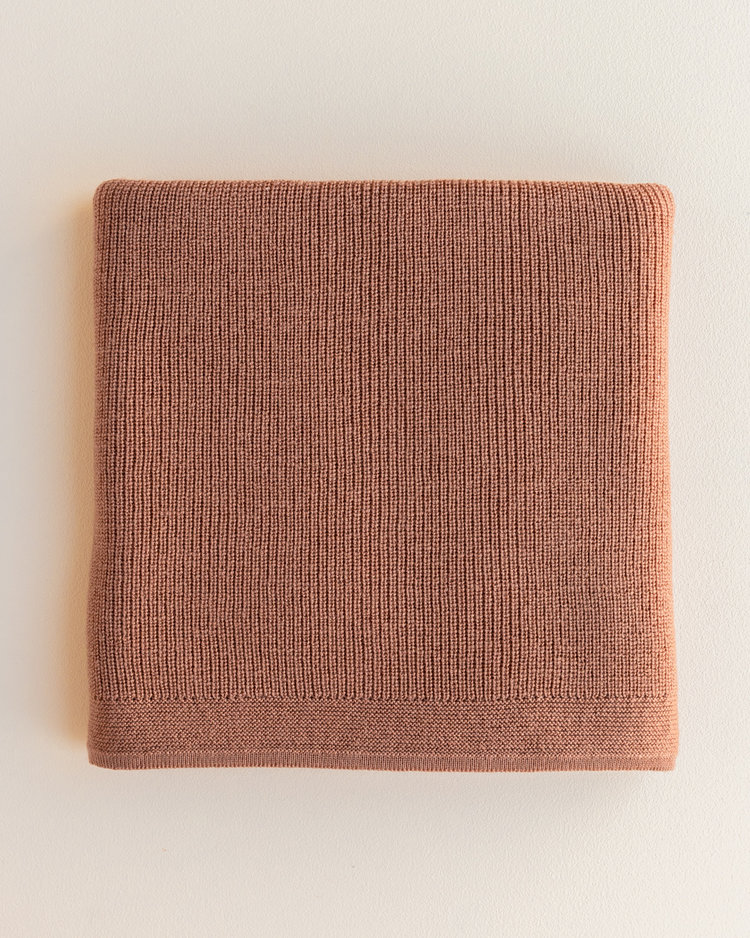 Hvid Blanket Felix Terracotta