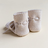 Hvid babyslofjes van merinowol crème Hvid babyslofjes van merinowol crème
