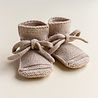 Hvid babyslofjes van merinowol zand Hvid babyslofjes van merinowol zand