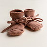 Hvid babyslofjes van merinowol terracotta Hvid babyslofjes van merinowol terracotta