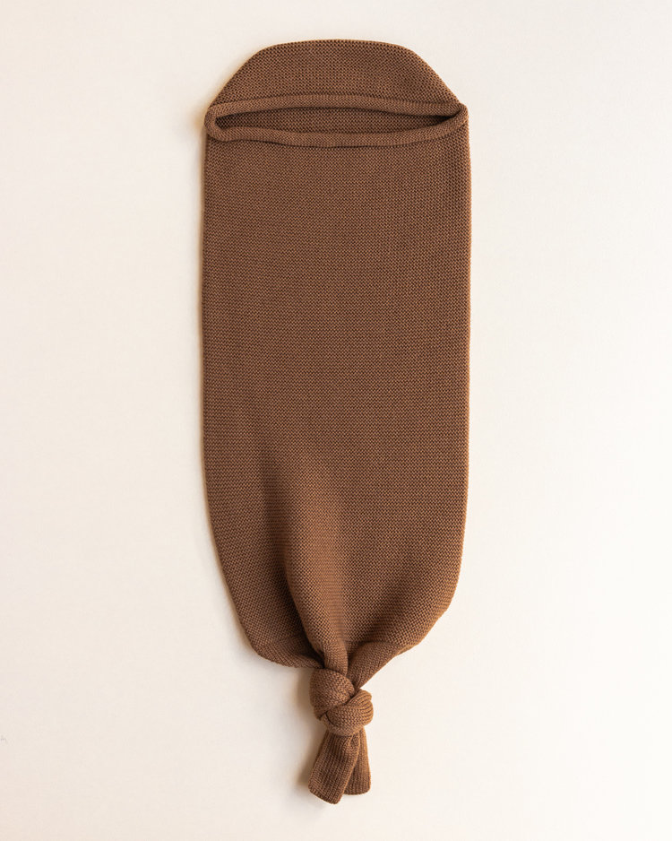 Hvid baby cocoon Mocha - merinowol