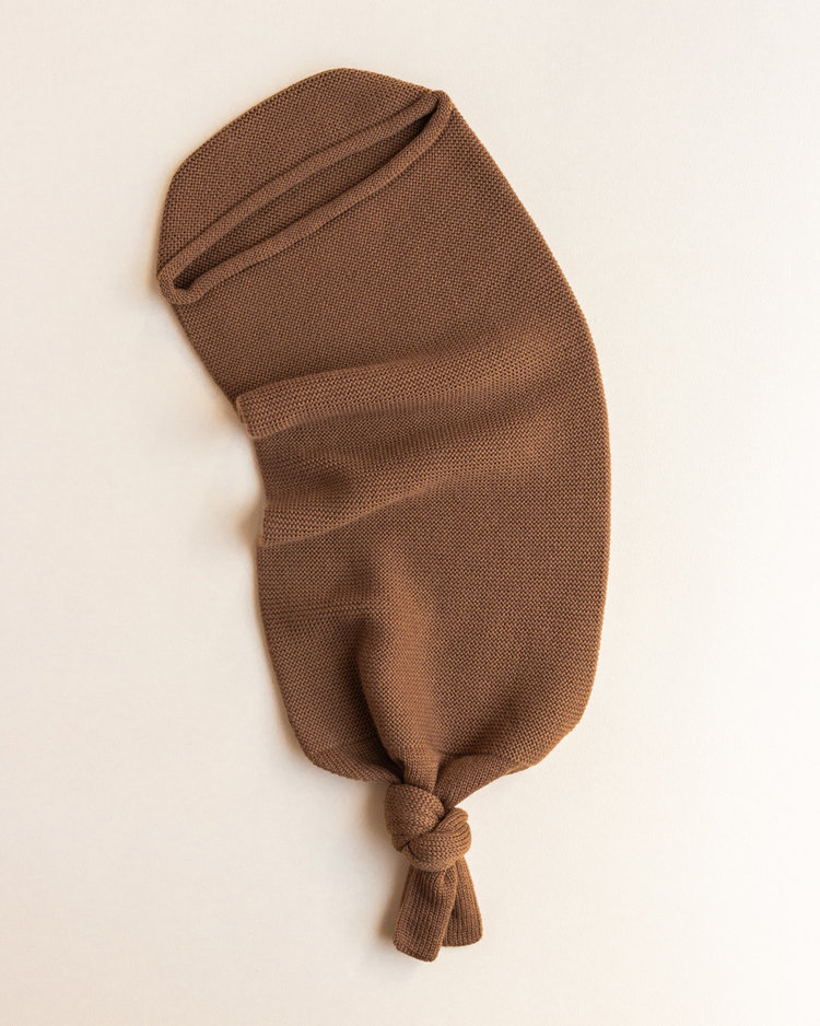 Hvid baby cocoon Mocha - merinowol