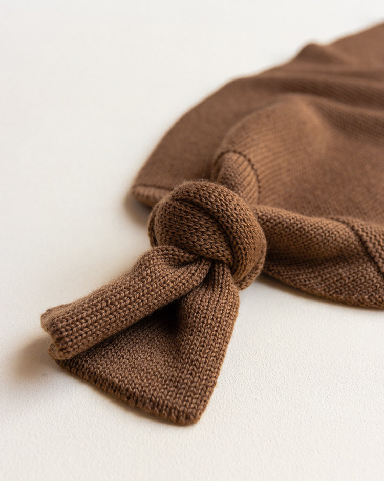 Hvid baby cocoon Mocha - merinowol