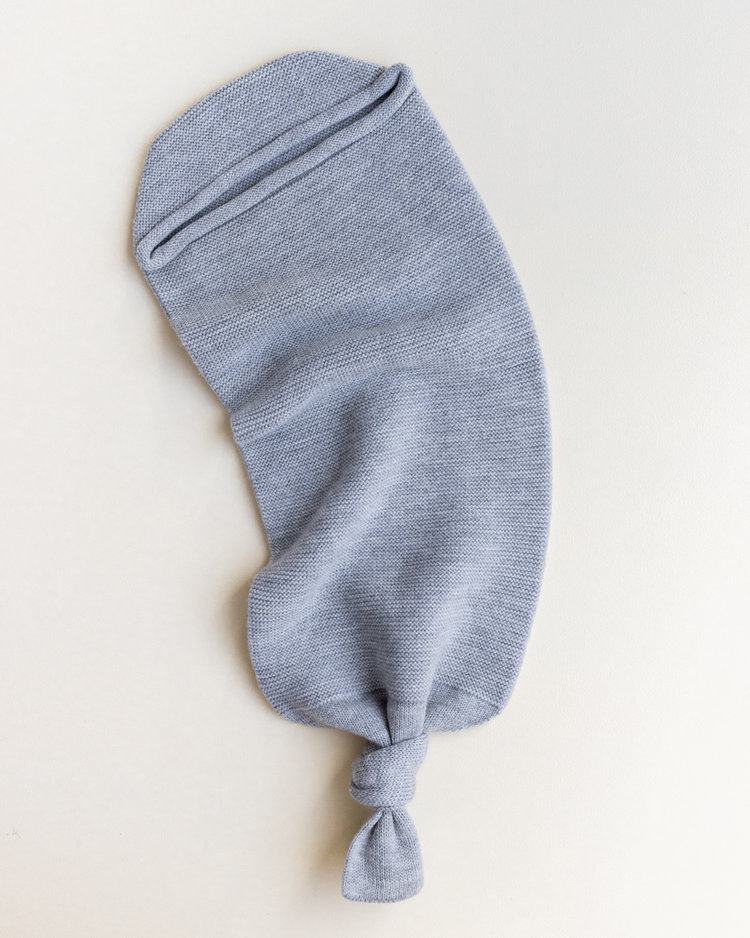 Hvid baby cocoon Grey Melange - merinowol