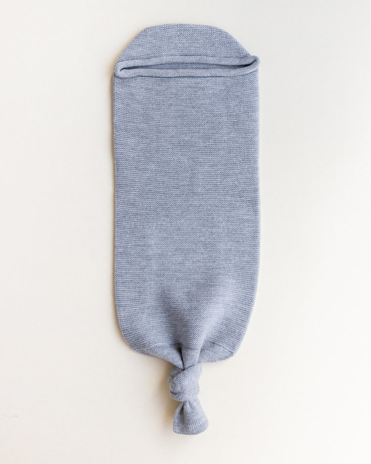 Hvid baby cocoon Grey Melange - merinowol