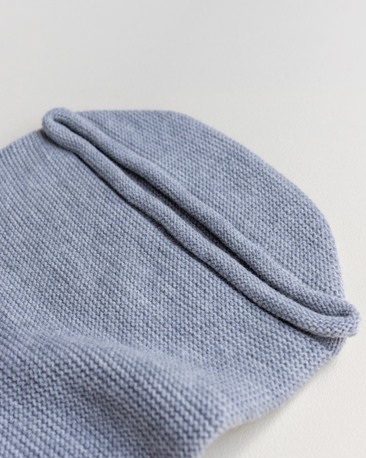 Hvid baby cocoon Grey Melange - merinowol