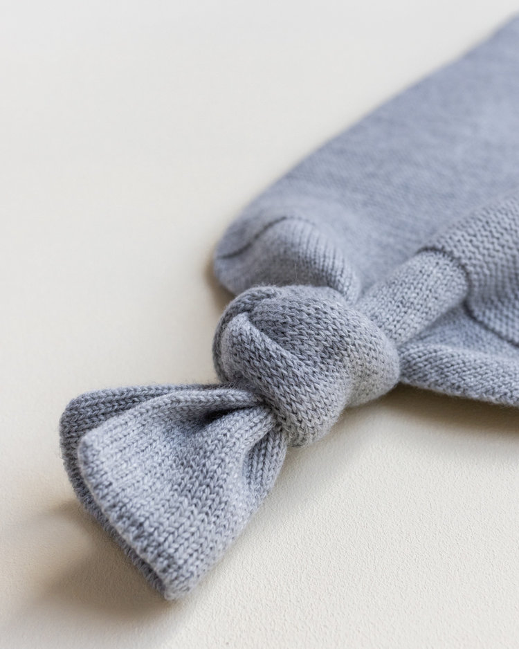 Hvid baby cocoon Grey Melange - merinowol
