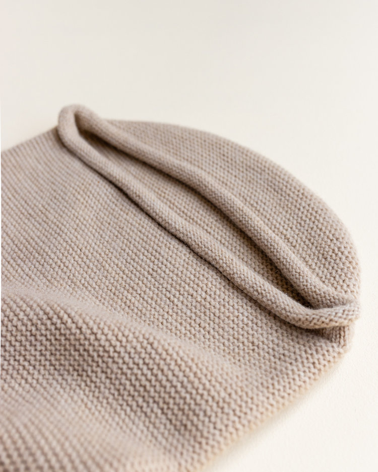 Hvid baby cocoon Sand - merinowol