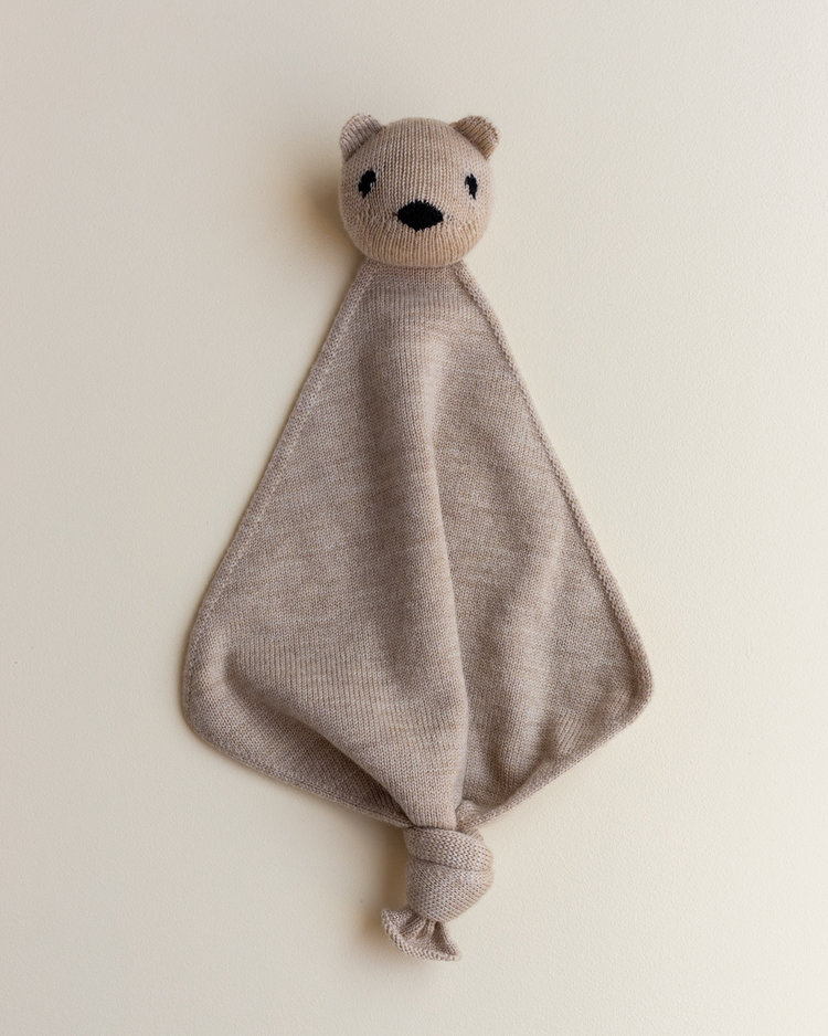 Hvid Teddy Tokki sand - knuffeldoekje merinowol