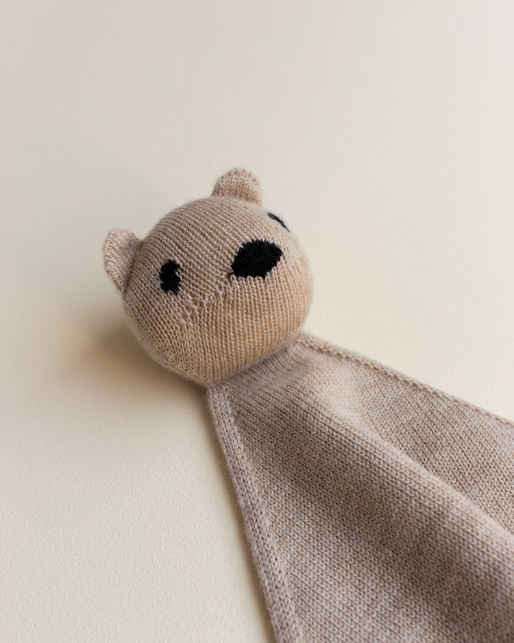 Hvid Teddy Tokki sand - knuffeldoekje merinowol