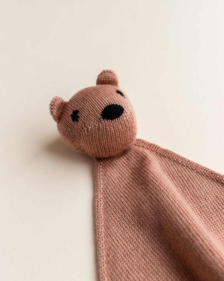 Hvid Teddy Tokki Terracotta - knuffeldoekje