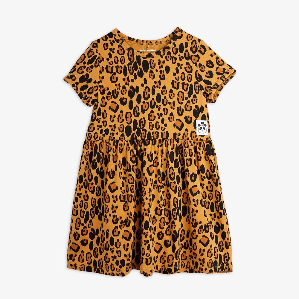 Mini Rodini Basic leopard dress short sleeve Mini Rodini Basic leopard dress short sleeve