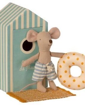 Maileg Beach mice Little brother in Cabin Plage