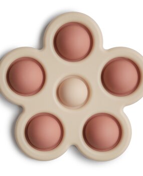 Mushie Press toy flower - rose/blush/shifting sand Mushie Press toy flower - rose/blush/shifting sand