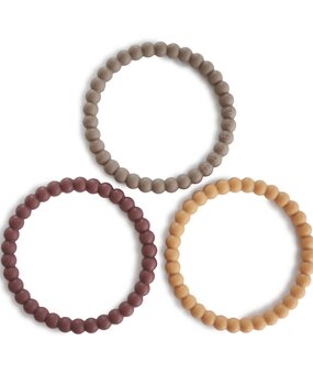 Mushie Silicone bracelet - berry/marigold/khaki Mushie Silicone bracelet - berry/marigold/khaki