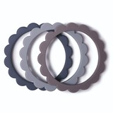 Mushie Flower teething bracelet - steel/d.gray/stone Mushie Flower teething bracelet - steel/d.gray/stone