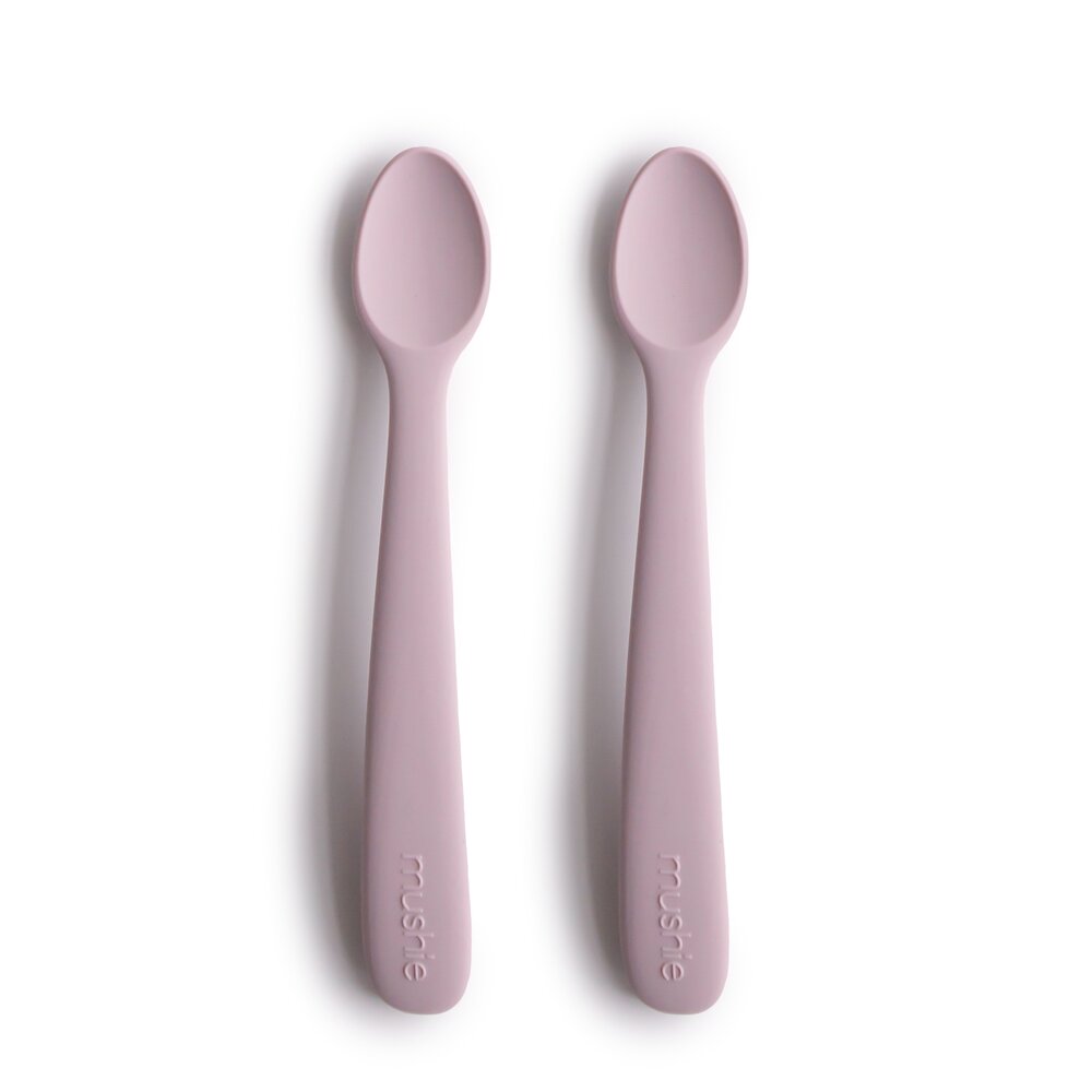Mushie Siliconen baby lepels - soft lilac