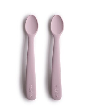 Mushie Siliconen baby lepels - soft lilac Mushie Siliconen baby lepels - soft lilac