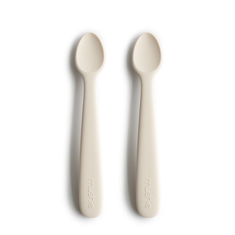 Mushie Siliconen baby lepels - ivory