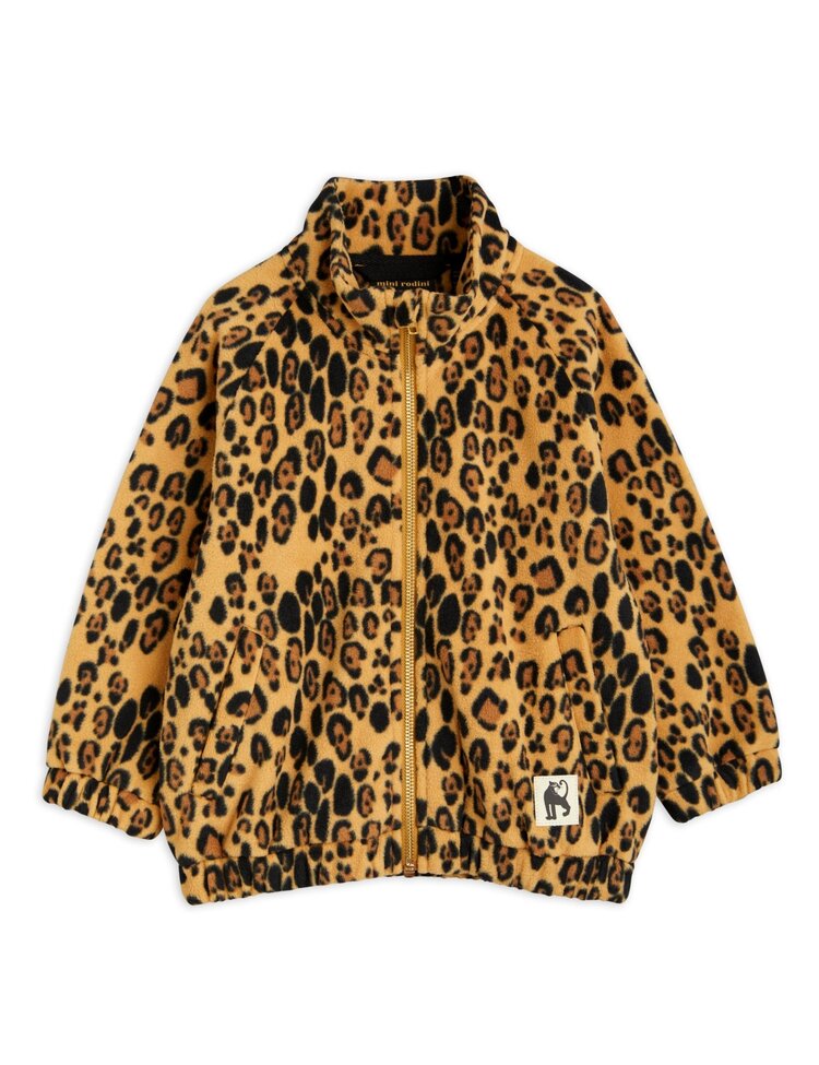Mini Rodini Leopard fleece jacket