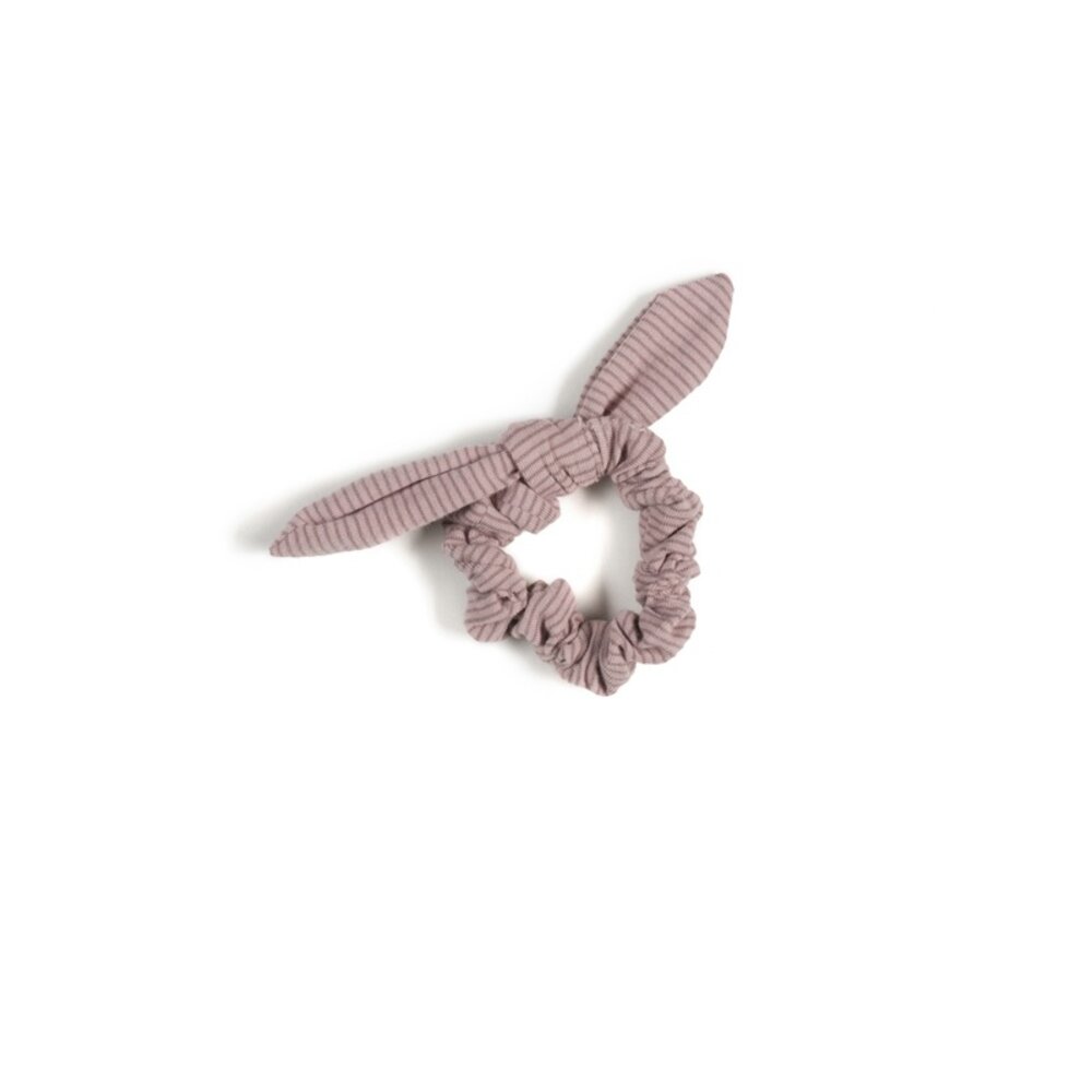 Nixnut Bow Scrunchie Mauve Stripe Nixnut Bow Scrunchie Mauve Stripe
