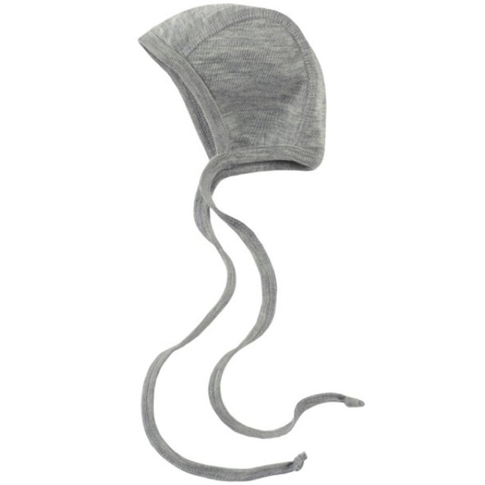 Engel Natur baby bonnet fine rib mutsje - light grey melange Engel Natur baby bonnet fine rib mutsje - light grey melange