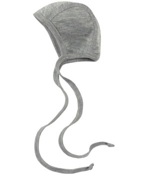 Engel Natur baby bonnet fine rib mutsje - light grey melange Engel Natur baby bonnet fine rib mutsje - light grey melange