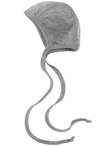 Engel Natur baby bonnet fine rib mutsje - light grey melange
