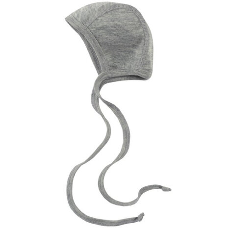 Engel Natur baby bonnet fine rib mutsje - light grey melange Engel Natur baby bonnet fine rib mutsje - light grey melange
