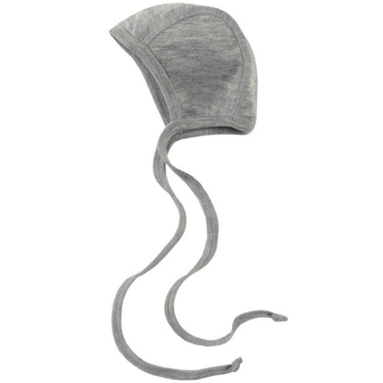 Engel Natur baby bonnet fine rib mutsje - light grey melange