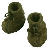 Engel Natur wol fleece baby slofjes - groen Engel Natur wol fleece baby slofjes - groen