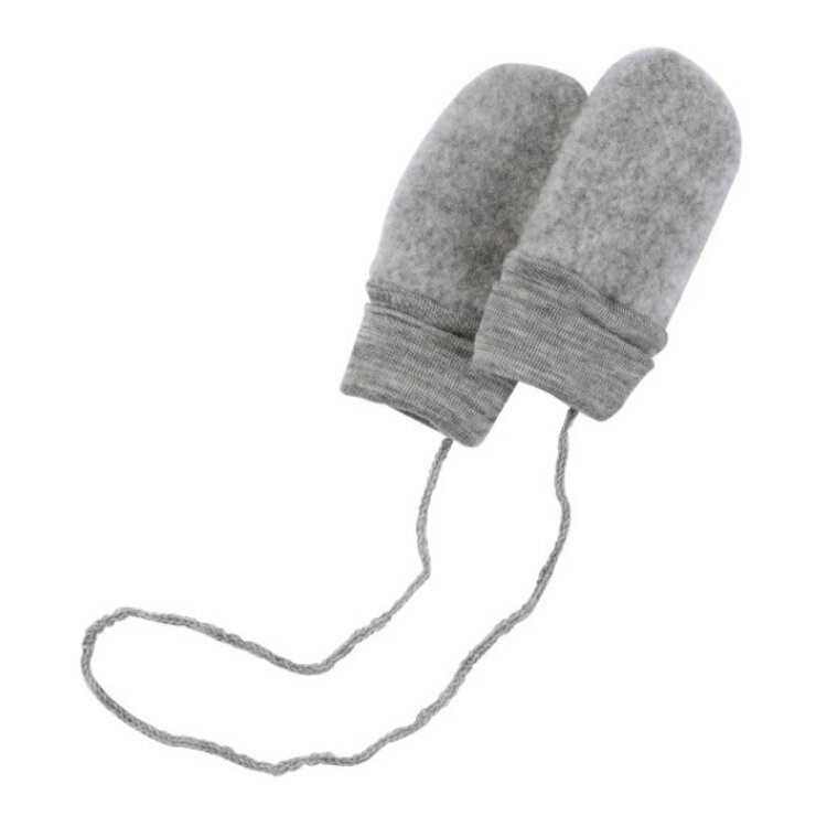 Engel Natur wol fleece baby wantjes - light grey melange