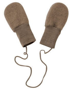 Engel Natur wol fleece baby wantjes - walnut melange Engel Natur wol fleece baby wantjes - walnut melange