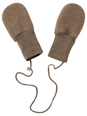 Engel Natur wol fleece baby wantjes - walnut melange