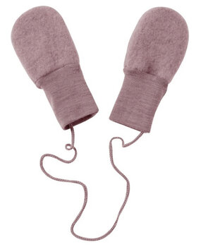 Engel Natur wol fleece baby wantjes - rosewood melange
