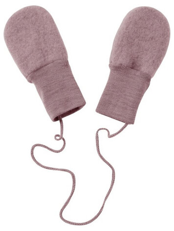 Engel Natur wol fleece baby wantjes - rosewood melange