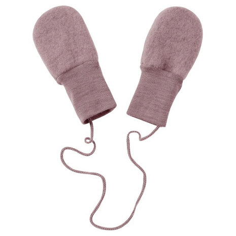 Engel Natur wol fleece baby wantjes - rosewood melange Engel Natur wol fleece baby wantjes - rosewood melange