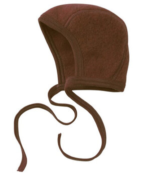 Engel Natur wol fleece baby bonnet mutsje - cinnamon melange Engel Natur wol fleece baby bonnet mutsje - cinnamon melange