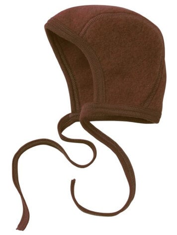 Engel Natur wol fleece baby bonnet mutsje - cinnamon melange