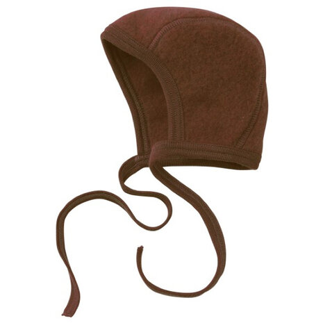 Engel Natur wol fleece baby bonnet mutsje - cinnamon melange Engel Natur wol fleece baby bonnet mutsje - cinnamon melange