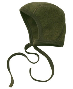 Engel Natur wol fleece baby bonnet mutsje - groen Engel Natur wol fleece baby bonnet mutsje - groen