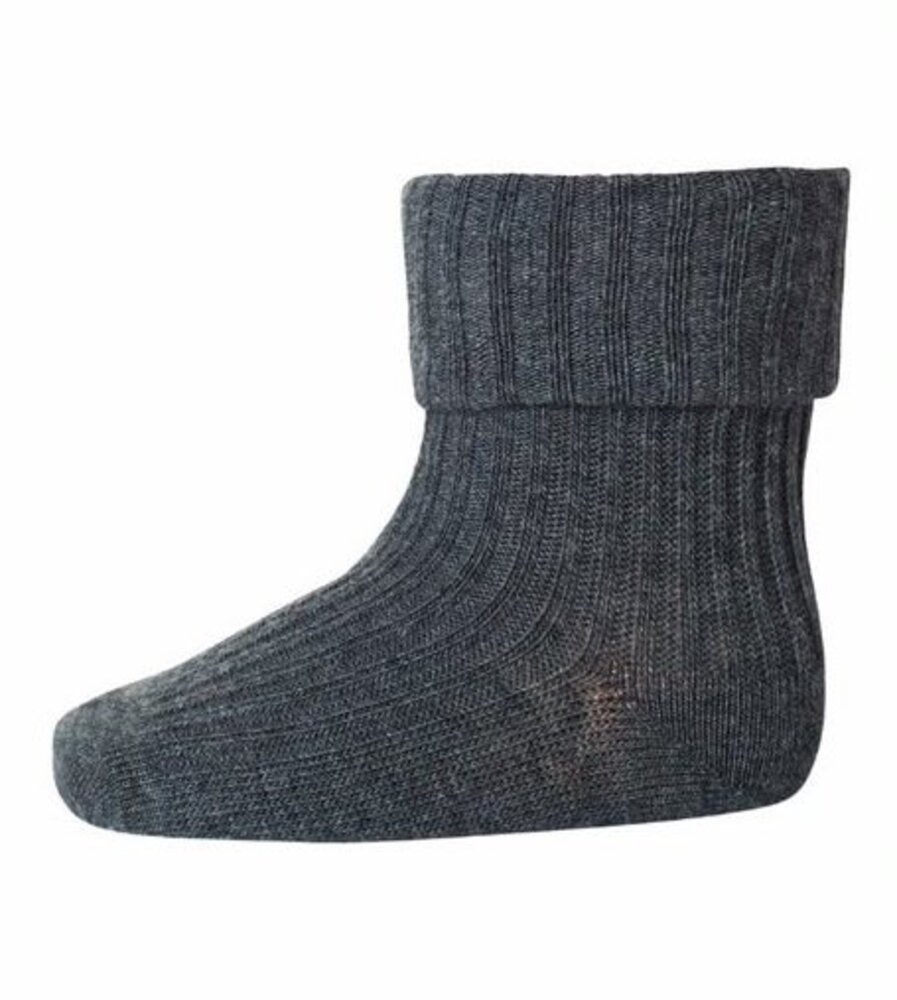 MP Denmark Cotton rib baby socks Dark Grey Melange 497 MP Denmark Cotton rib baby socks Dark Grey Melange 497