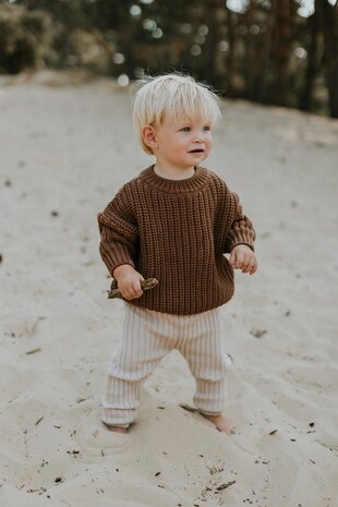 Yuki Kidswear chunky knitted sweater - walnut Yuki Kidswear chunky knitted sweater - walnut