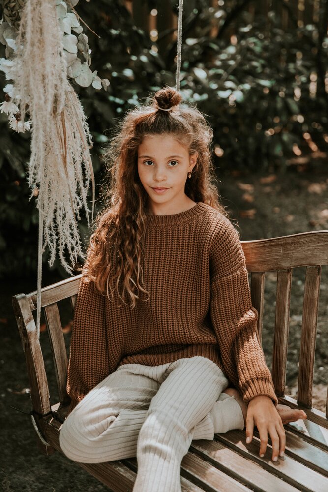 Yuki Kidswear chunky knitted sweater - walnut Yuki Kidswear chunky knitted sweater - walnut