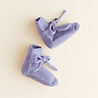 Hvid babyslofjes van merinowol lila Hvid babyslofjes van merinowol lila